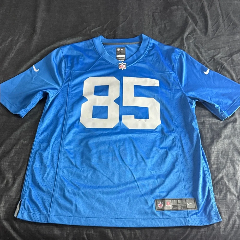 Detroit Lions #85 Eric Ebron Throwback Home NFL on field Nike Jersey_2